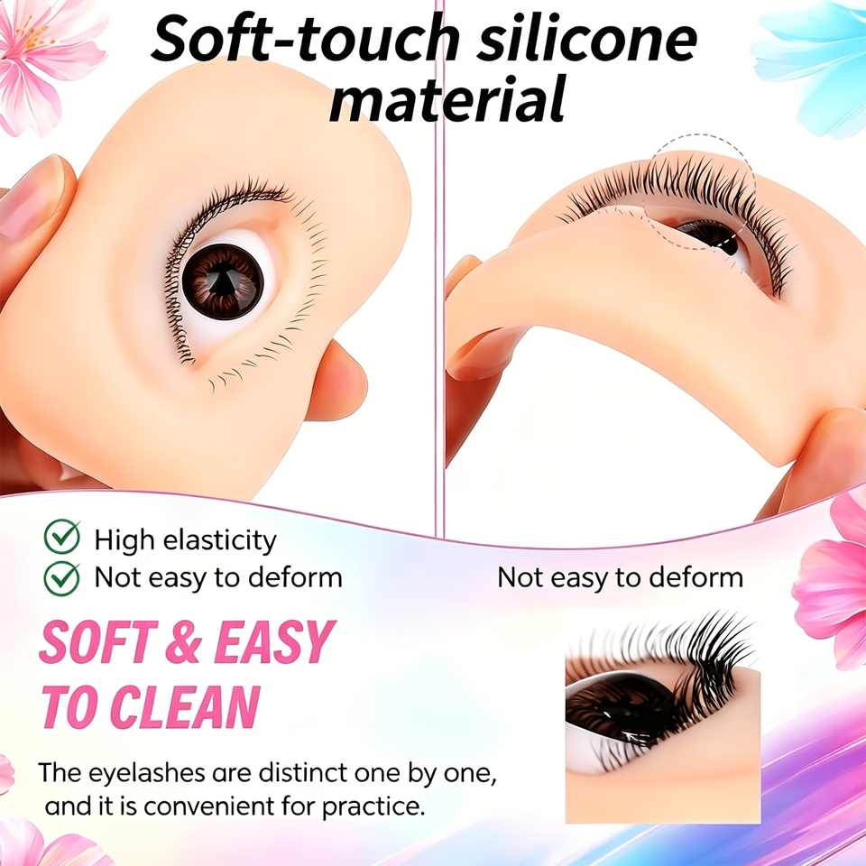 Eyelash Extension Model - 3겹 속눈썹 재사용 가능 마네킹 눈