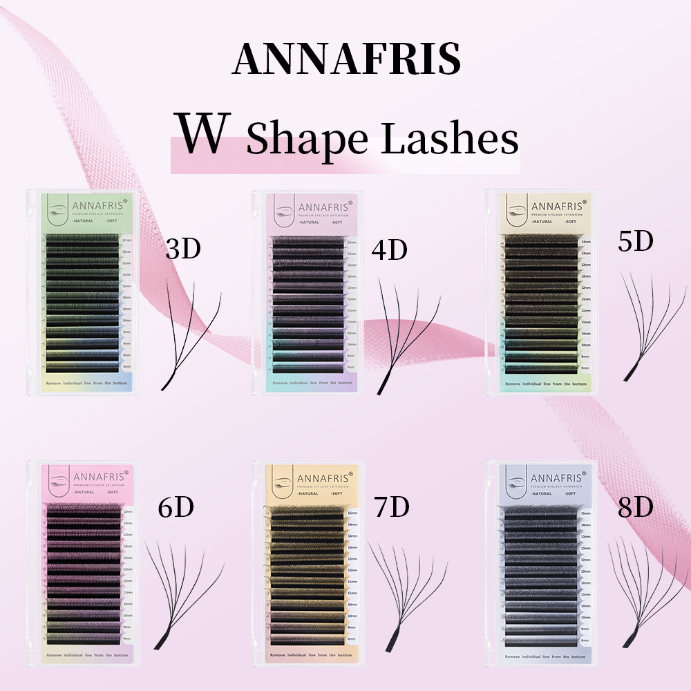 Eyelash Extension For Asian Eyes - ANNAFRIS Premade 볼륨 팬 W 자형