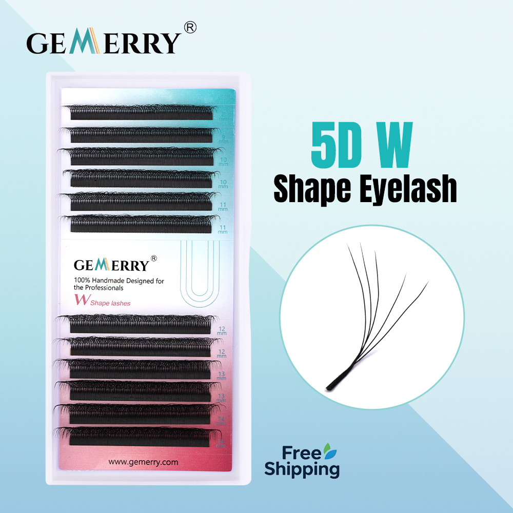 Eyelash Extension Volume Styles - 젬머리 5D W형 속눈썹 연장 프리메이드