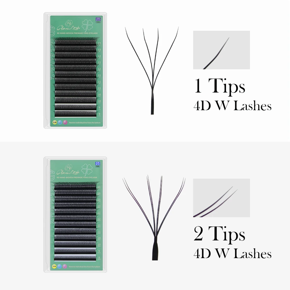 GLAMLASH 4D W 모양 속눈썹 연장 미리 만들어 - Eyelash Extension Volume Styles 리뷰 및 가격