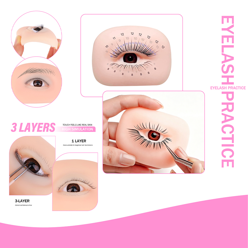 3겹 속눈썹 재사용 가능 마네킹 눈 속눈썹 연장 연습용 - Eyelash Extension Model 리뷰 및 가격