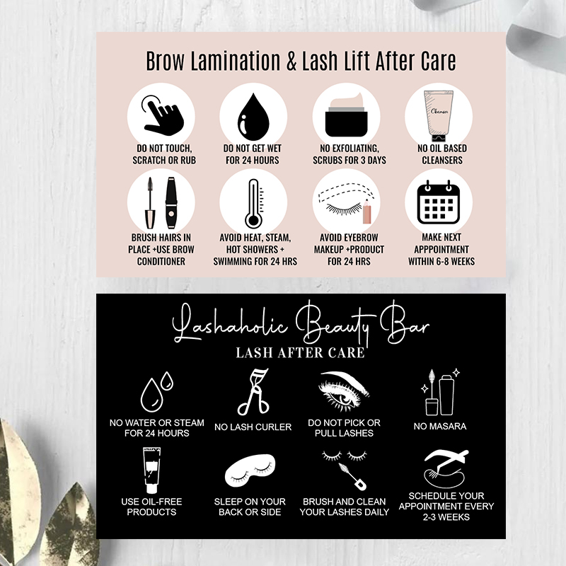 맞춤형 속눈썹 연장 로열티 카드, 지도 카드, 애프터케 - Eyelash Extension Aftercare 리뷰 및 가격