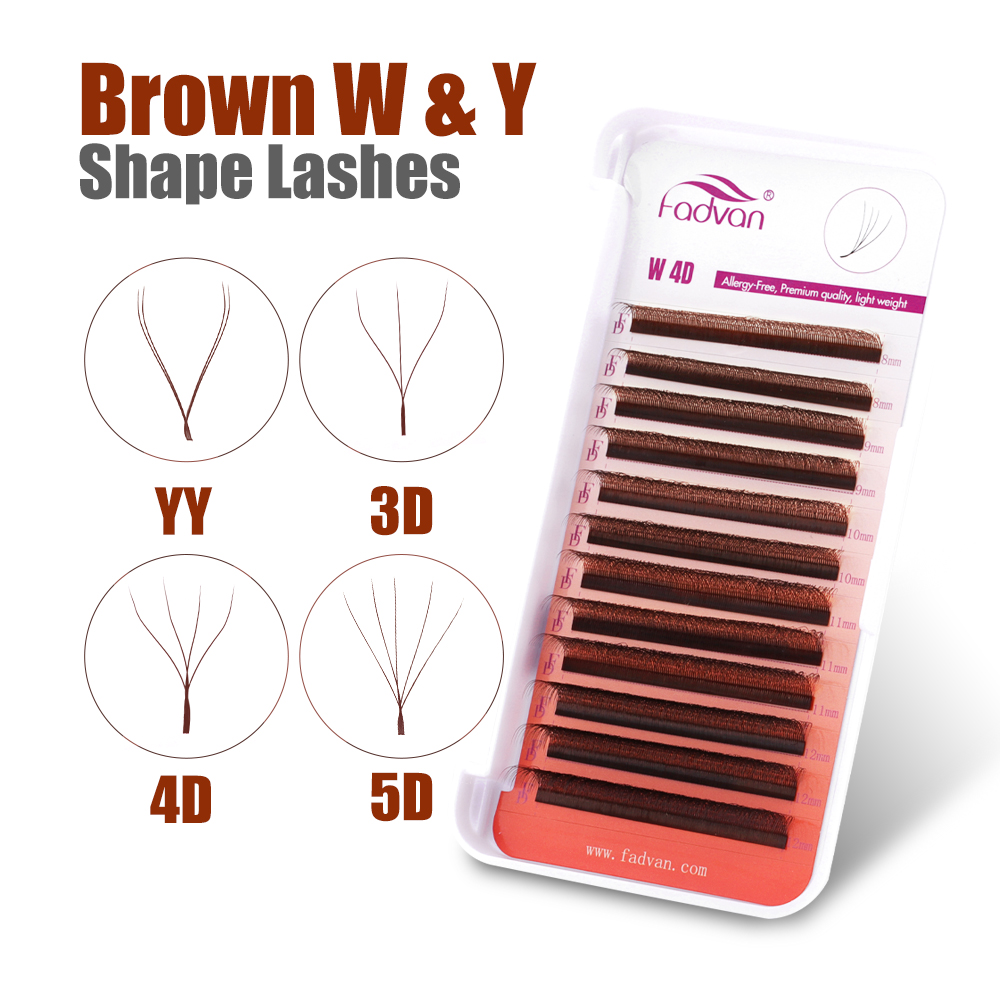 FADVAN 다크 브라운 W 모양 속눈썹, 인조 밍크  - Eyelash Extension For Asian Eyes 리뷰 및 가격